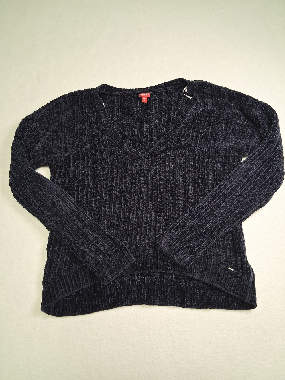 Guess Chenille V-Neck Sweater - Dark Navy